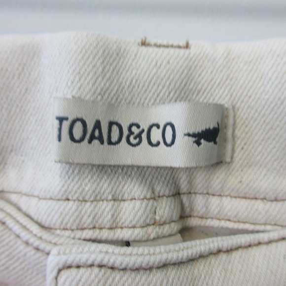 Toad & Co Balsam Seeded Cutoff Shorts Women 14 Ivory Organic Cotton Beach 480 - Picture 3 of 12